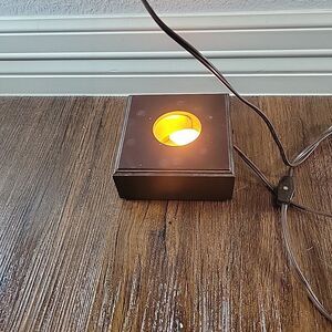 Vtg Wooden Base Collectibles Lighted Display Stand for Paperweights Art Glass